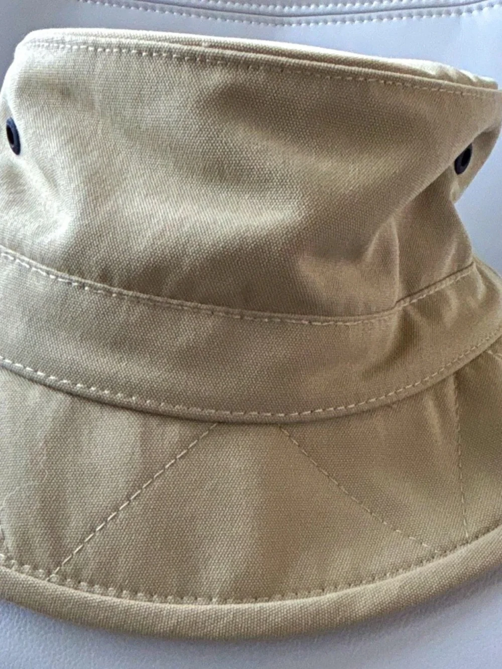 Tilley Tofino Tan Bucket Hat with Button Tab Detail